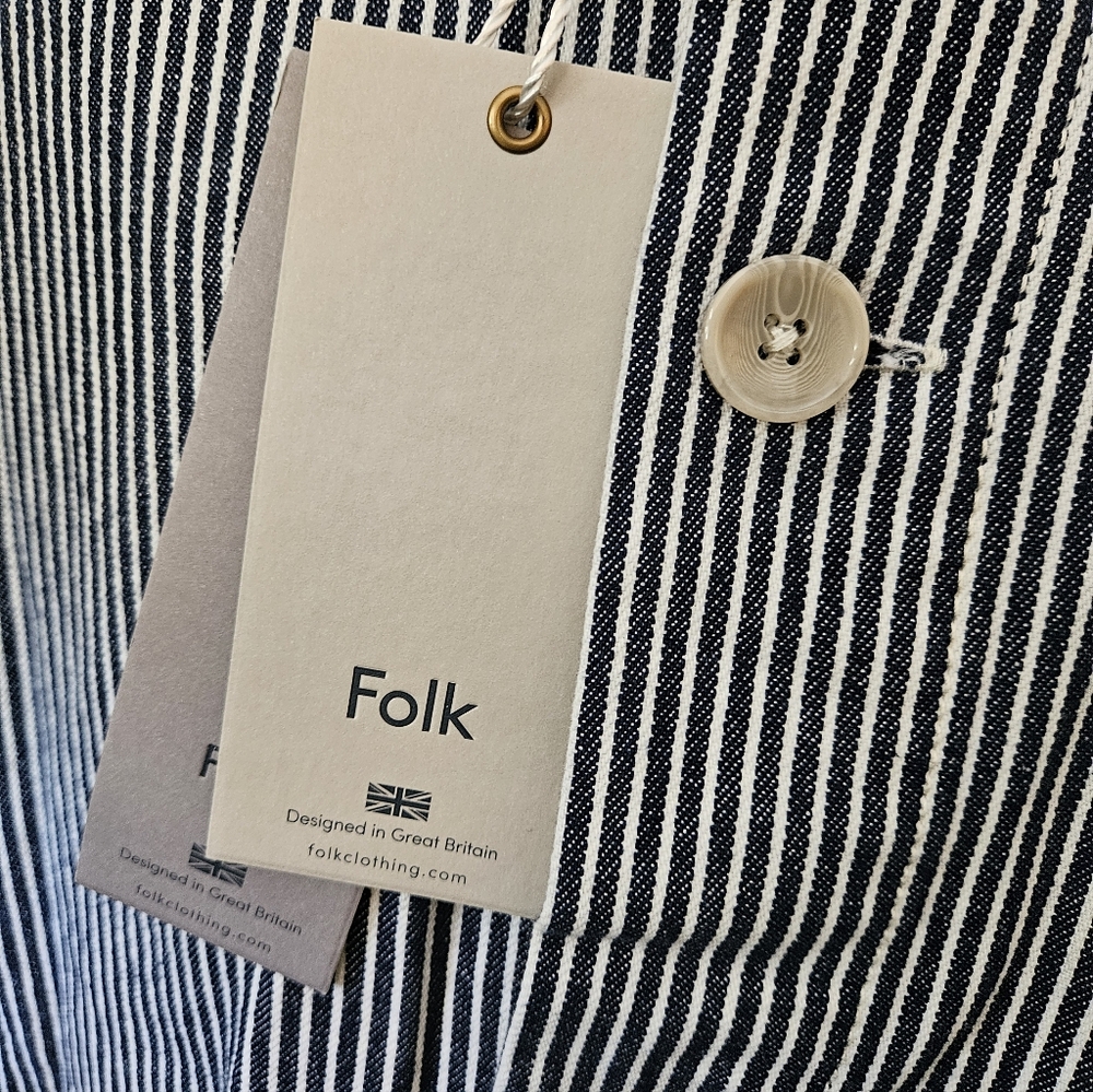 FOLK Clothing Mens Utility Jacket Shirt Sz Small NWTG London England NEW Chore - Picture 6 of 9
